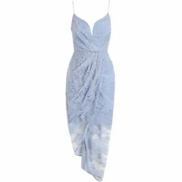 ✨HP✨ Zimmerman Blue Lace Plunge Dress